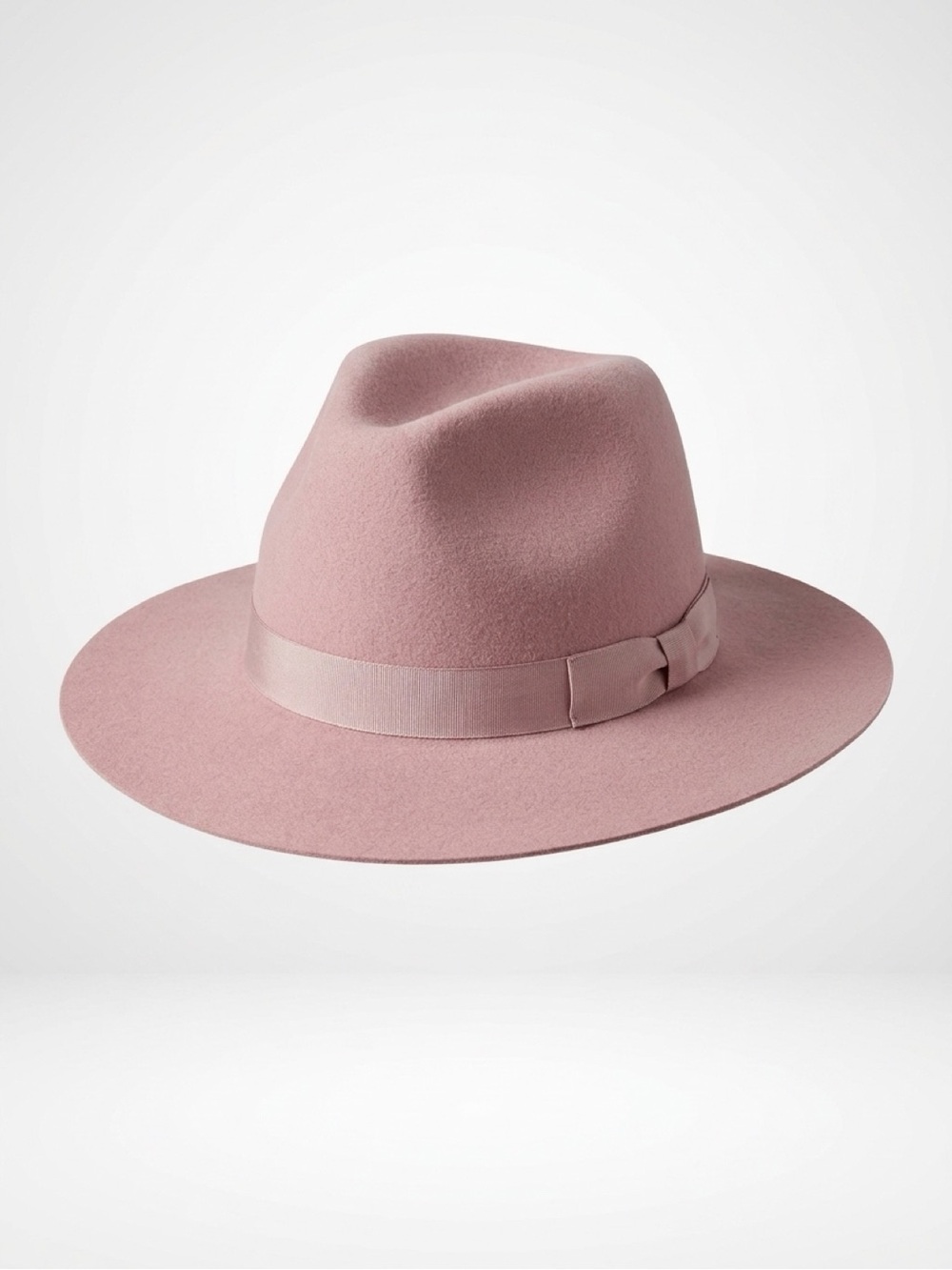 Lack Of Color Felt Western Fedora, Grosgrain Band, Blush, L, 59cm, GUC